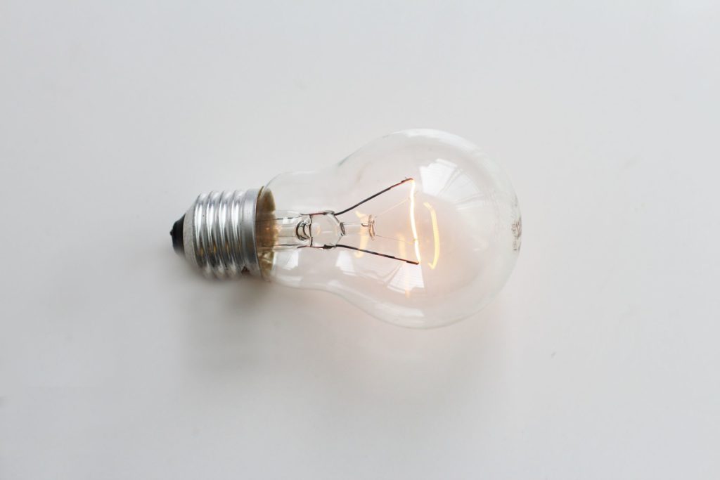 A light bulb from up close