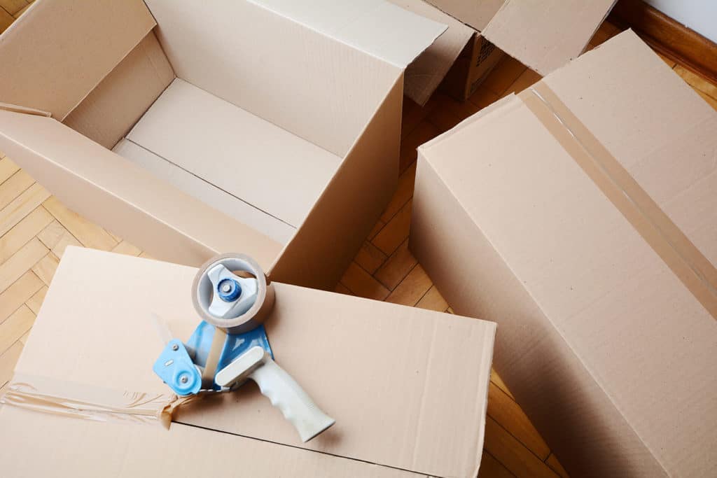 Empty boxes used for long-distance moving 