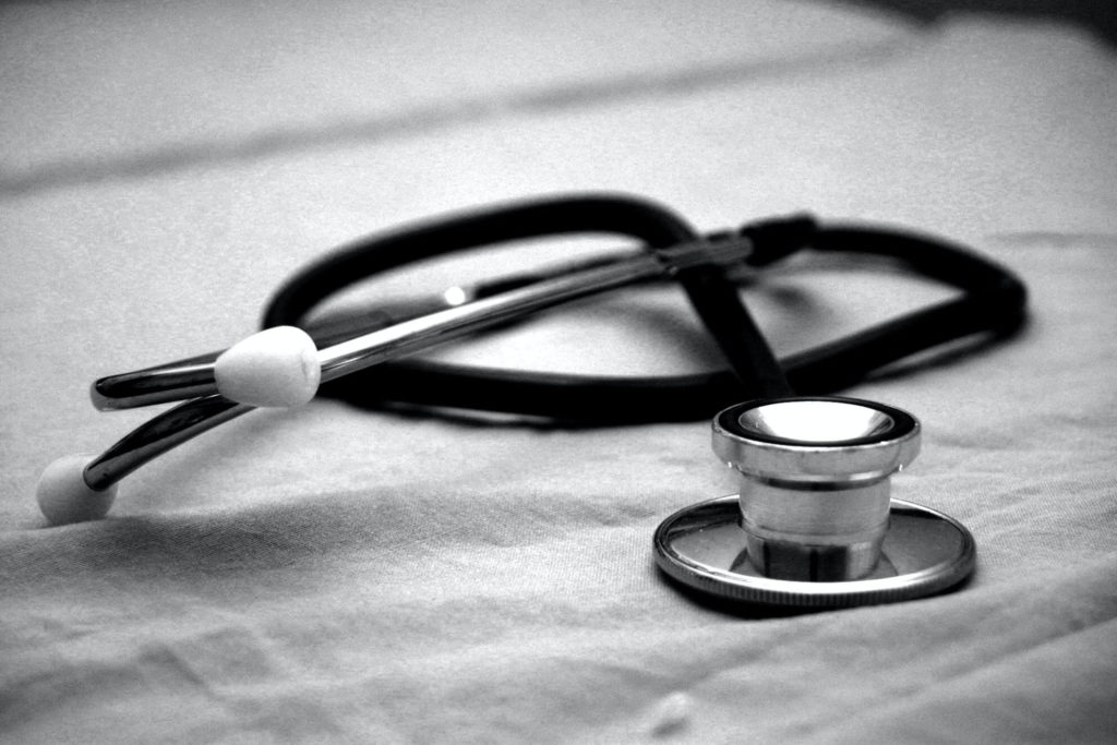  stethoscope in black and white