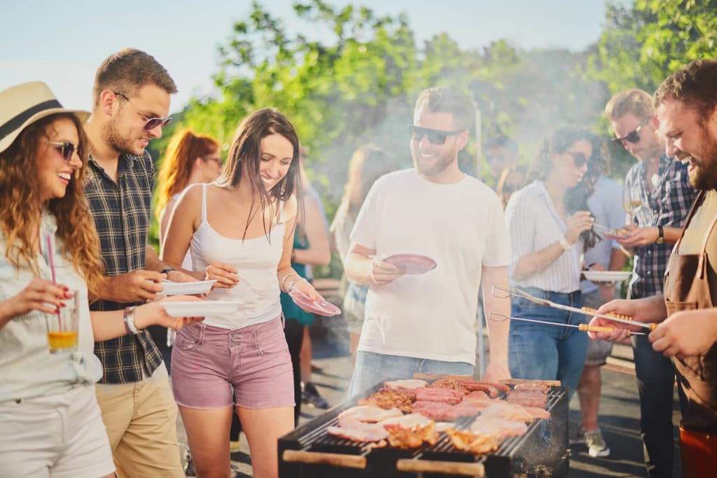 Young people at the barbecue