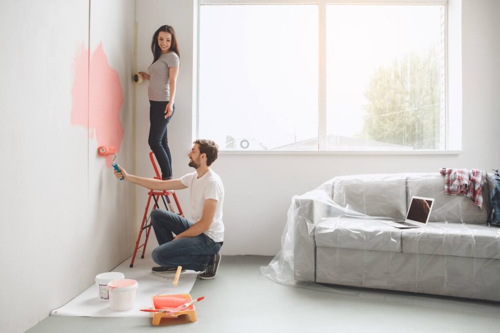couple preparing and adjusting to new place