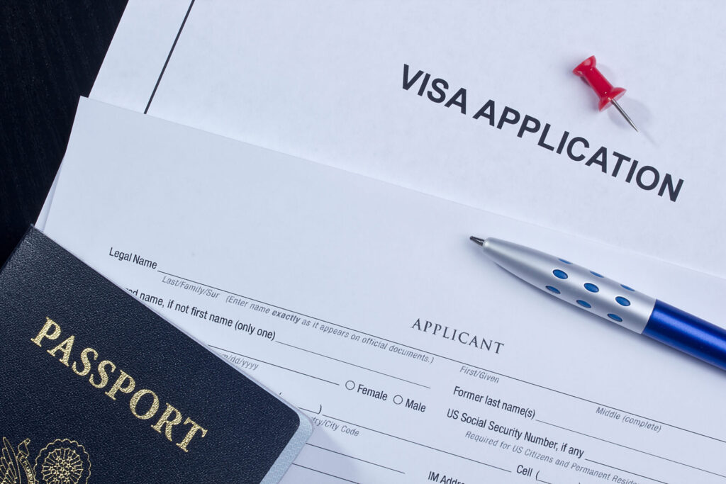 Visa application papers